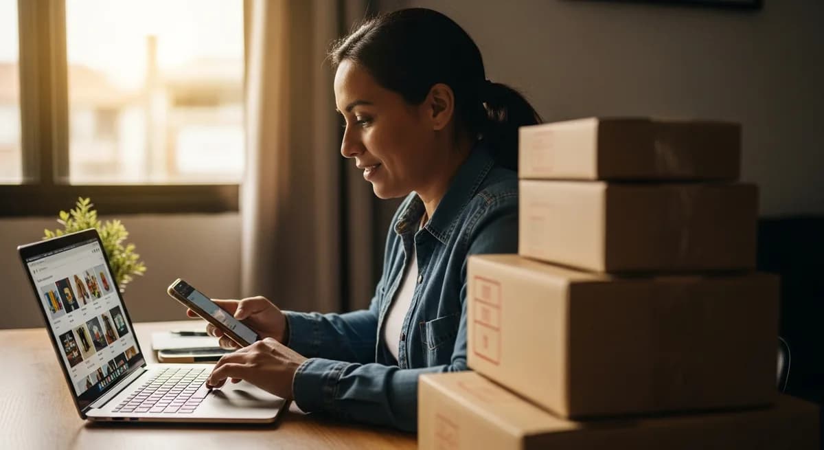 Vendedor colombiano gestionando su tienda propia y el marketplace desde el mismo escritorio