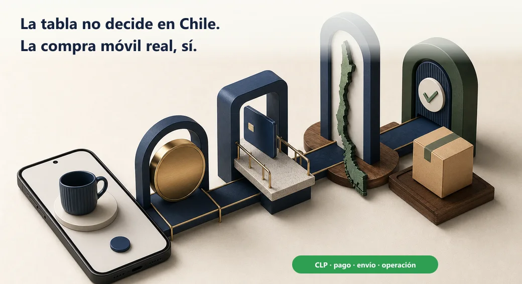 Una compra móvil real en Chile atraviesa precio en pesos, autorización de pago, cobertura de envío y confirmación operativa