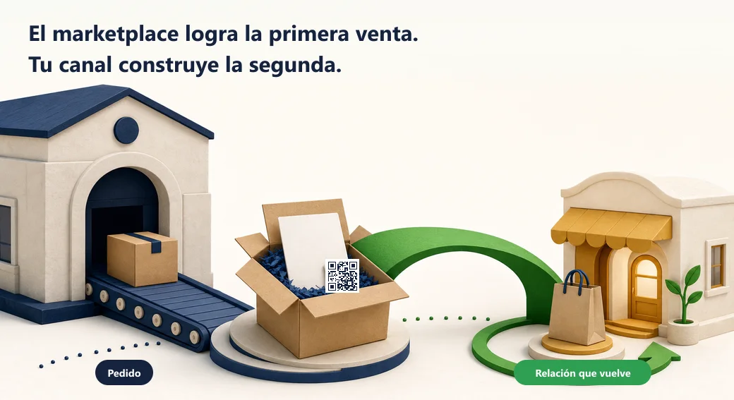 El pedido del marketplace contiene el puente que lleva al comprador hacia la tienda propia y una relación que vuelve