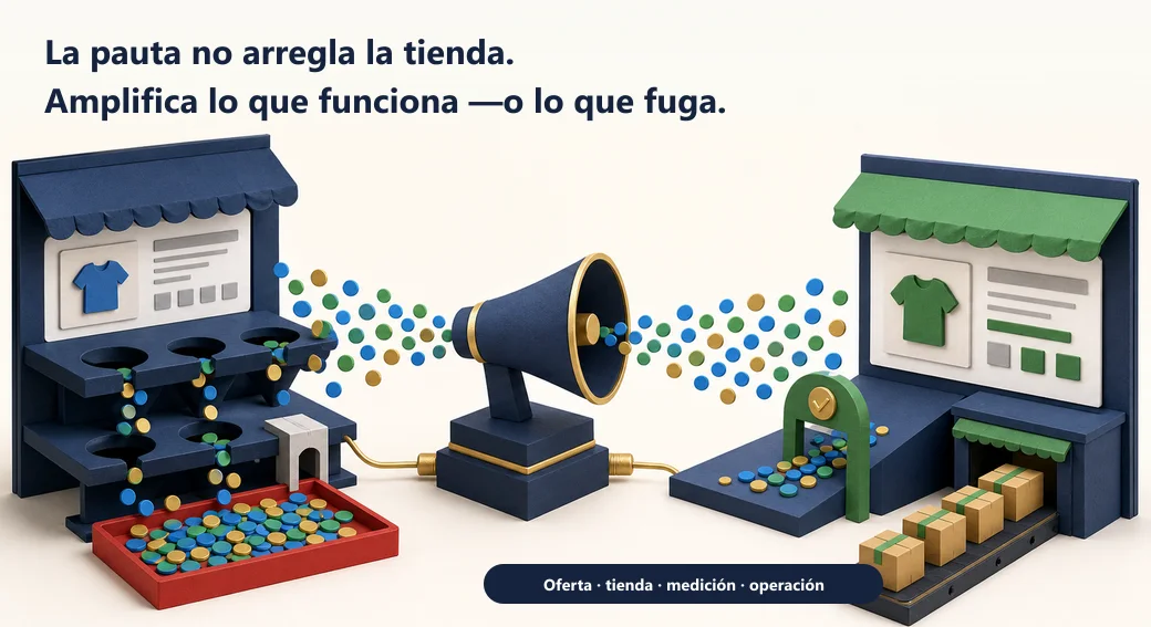 La misma pauta amplifica las fugas de una tienda débil y la conversión de una tienda preparada