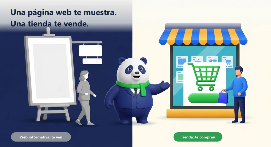 Una página web te muestra; una tienda te vende