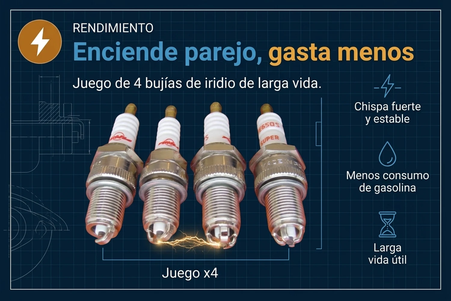 Arte Studio: bujías, estilo técnico blueprint